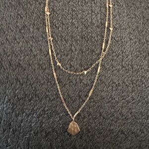 Kendra Scott Rose Gold Clove Double Necklace